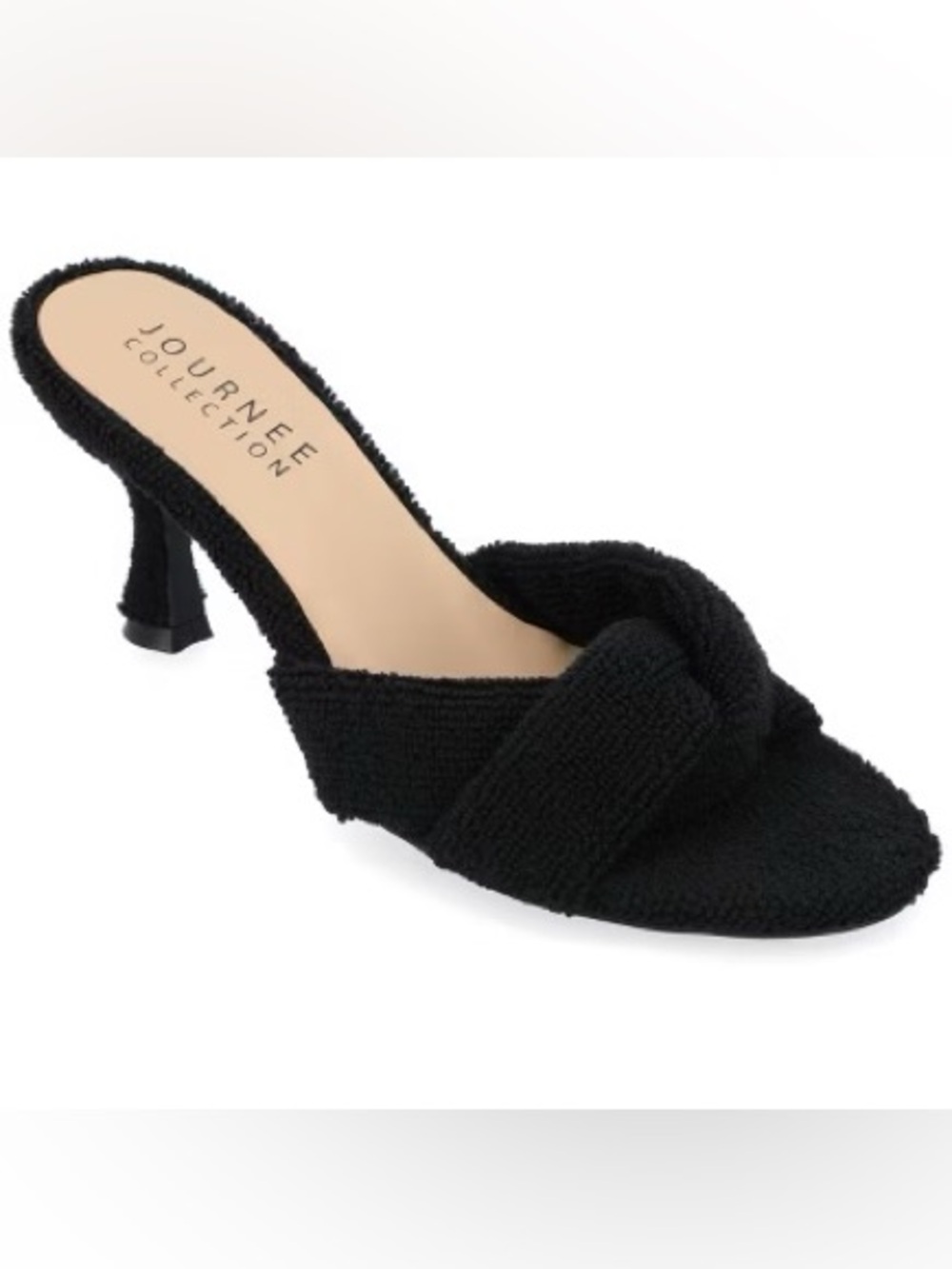 Beach Terry Kitten Heels Black Slip-On Shoes Womens Size 8 New In Box